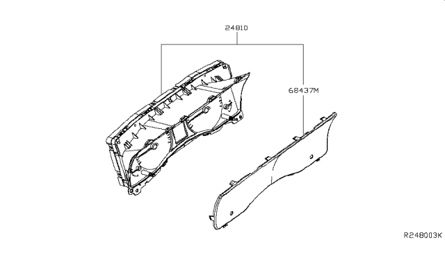 2012 Nissan NV Speedometer Instrument Cluster Diagram for 24810-1PD0D