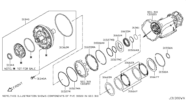 2018 Nissan NV Pump Assembly-Oil Diagram for 31340-97X00