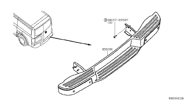 2015 Nissan NV Rear Bumper Diagram 1