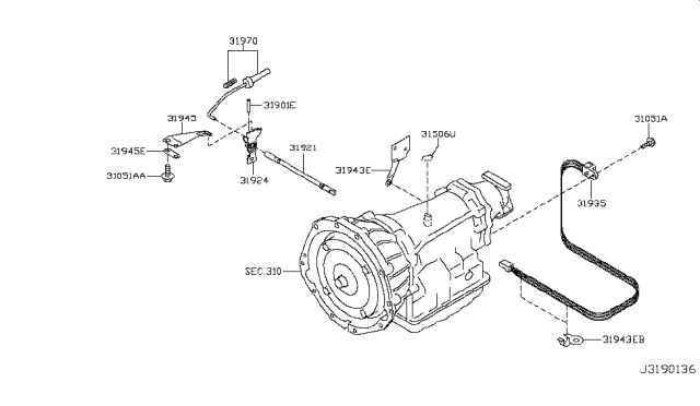 2017 Nissan NV Plate Assy-Manual Diagram for 31924-1XR0A