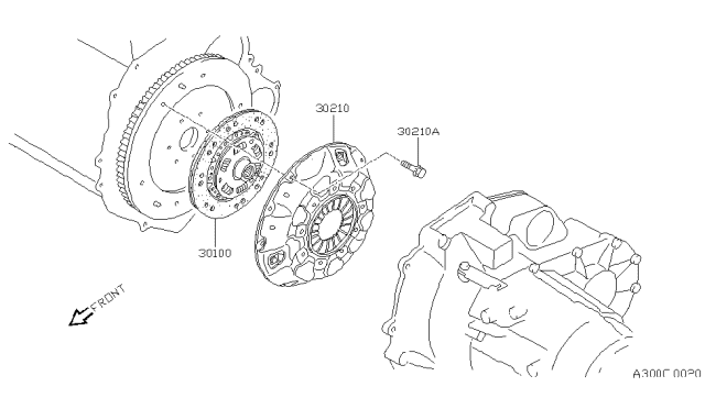 1990 Nissan Axxess Cover Assembly-Clutch Diagram for 30210-31G01