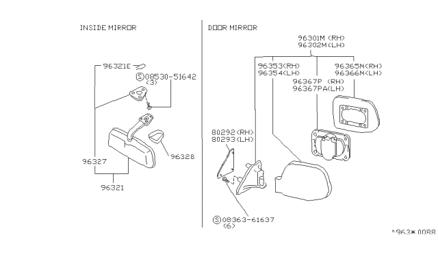 1989 Nissan Axxess Rear View Mirror Diagram