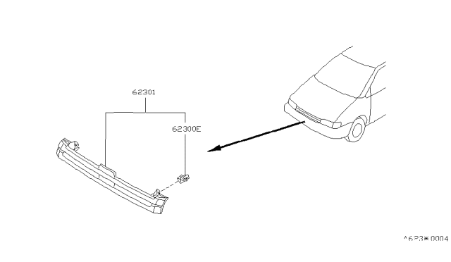 1989 Nissan Axxess Front Grille Diagram