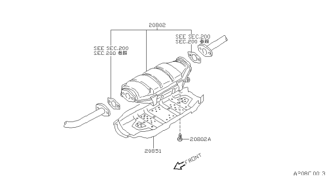 1993 Nissan Axxess Catalyst Converter,Exhaust Fuel & URE In Diagram