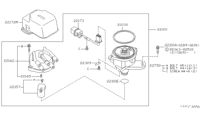 1991 Nissan Axxess Distributor & Ignition Timing Sensor Diagram