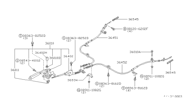 1990 Nissan Axxess Parking Brake Control Diagram 1