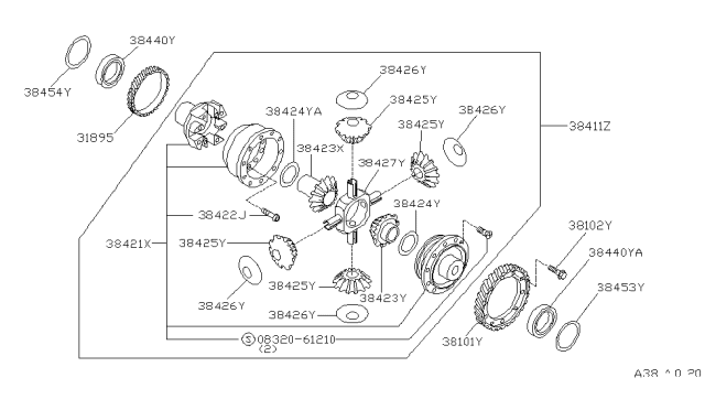 1993 Nissan Axxess Bearing TAPER Diagram for 38440-01X00