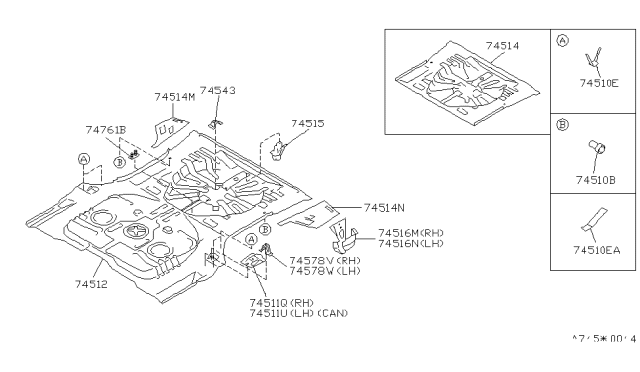 1990 Nissan Axxess Floor Panel (Rear) Diagram