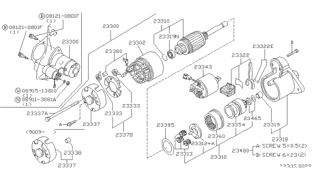 1990 Nissan Axxess Switch ASY Magnetic Diagram for 23343-30R11