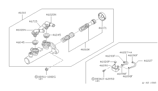 1991 Nissan Axxess Tank-Oil Reservoir Diagram for 46091-30R00