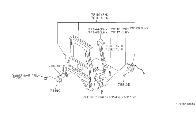 1990 Nissan Axxess Fender Rear LH Diagram for G8101-30R10