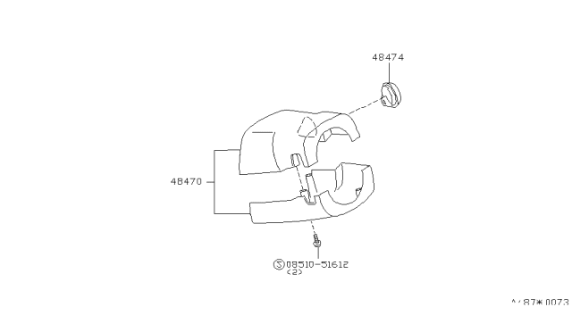 1994 Nissan Axxess Cover Set-Steering Column Diagram for 48470-30R10