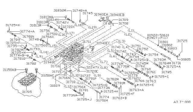 1991 Nissan Axxess Control Valve (ATM) Diagram 2