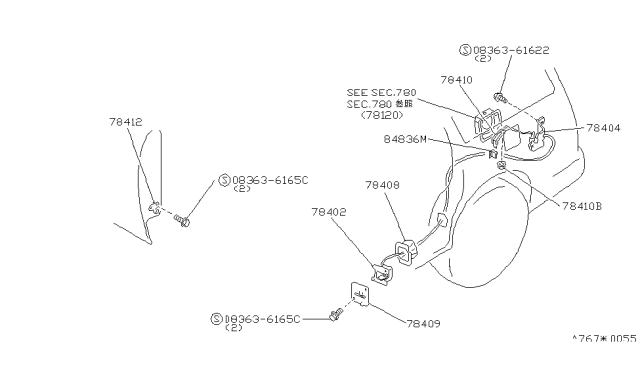 1992 Nissan Axxess Body Side Fitting Diagram 2