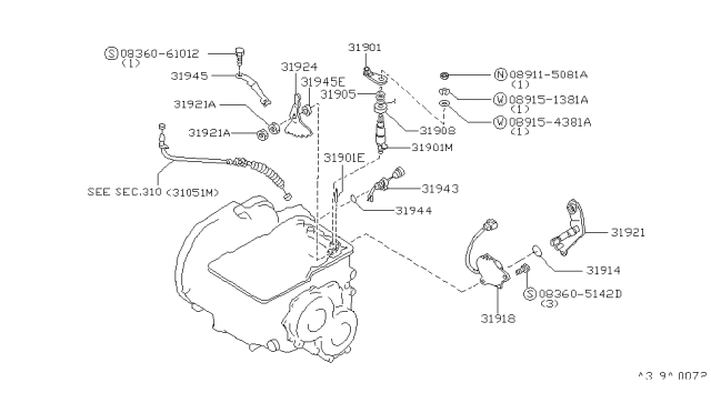 1994 Nissan Axxess Neutral Safety Switch Diagram for 31918-21X08