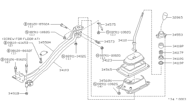 1989 Nissan Axxess Transmission Control & Linkage Diagram 2