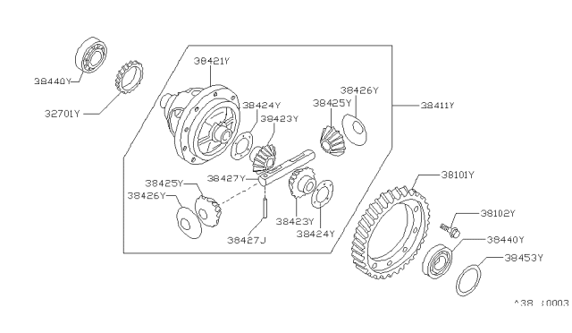 1993 Nissan Axxess Front Final Drive Diagram 3