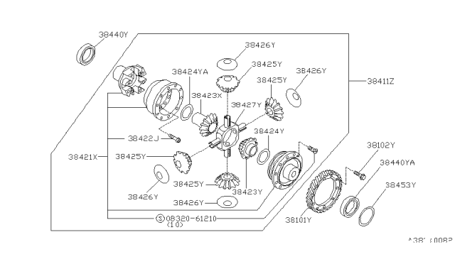 1993 Nissan Axxess Front Final Drive Diagram 4