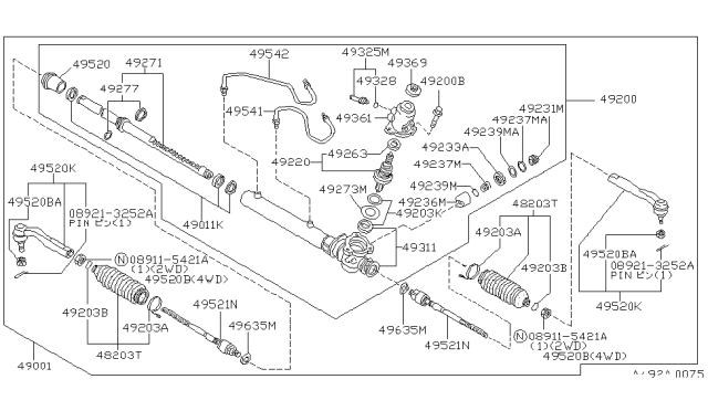 1994 Nissan Axxess Power Steering Gear Diagram