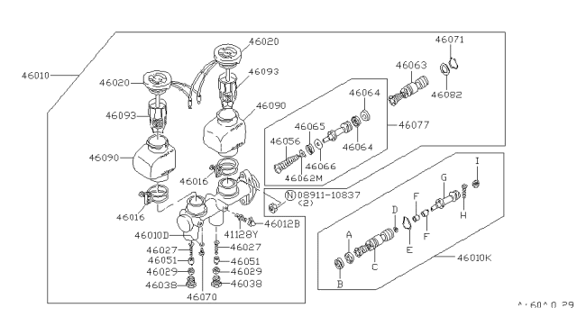 1980 Nissan Datsun 310 Brake Master Cylinder Diagram 1