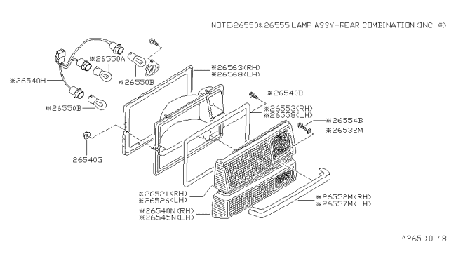 1981 Nissan Datsun 310 Rear Combination Lamp Diagram 4