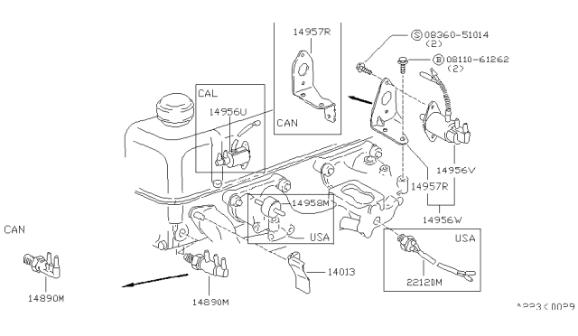 1979 Nissan Datsun 310 Engine Control Vacuum Piping Diagram 2