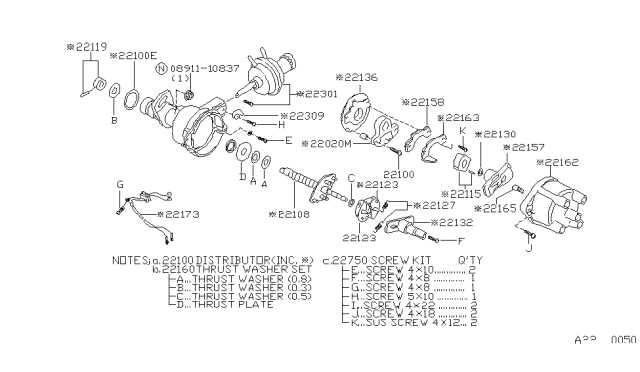 1979 Nissan Datsun 310 Distributor & Ignition Timing Sensor Diagram 2