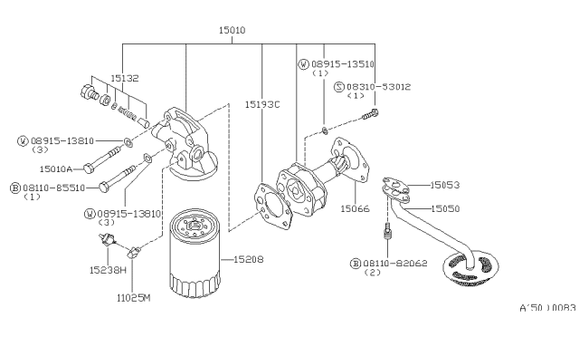 1981 Nissan Datsun 310 Lubricating System Diagram 2