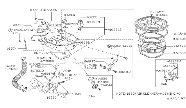 1981 Nissan Datsun 310 Air Cleaner Diagram 1