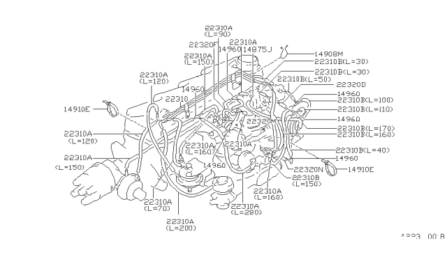 1979 Nissan Datsun 310 Engine Control Vacuum Piping Diagram 9