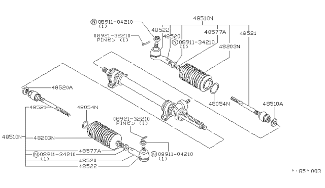 1981 Nissan Datsun 310 Steering Linkage Diagram 1