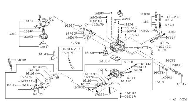 1980 Nissan Datsun 310 Diaphragm Diagram for 16093-H9520