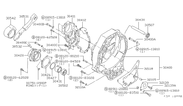 1980 Nissan Datsun 310 Rod Push Diagram for 30430-M0104