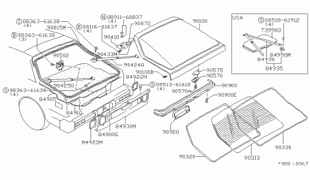 1981 Nissan Datsun 310 Cover-WIPER-Rear-Rd Diagram for 90920-M6600