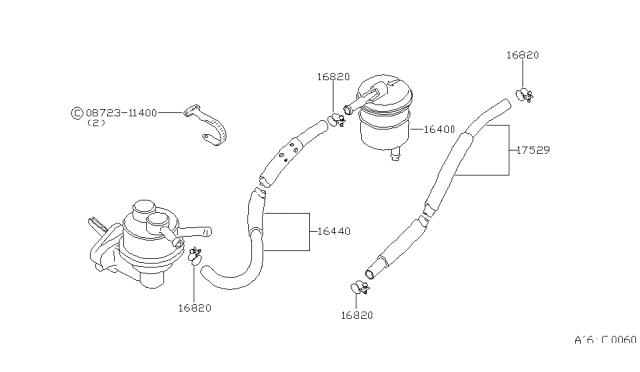 1982 Nissan Datsun 310 Fuel Strainer & Fuel Hose Diagram 3