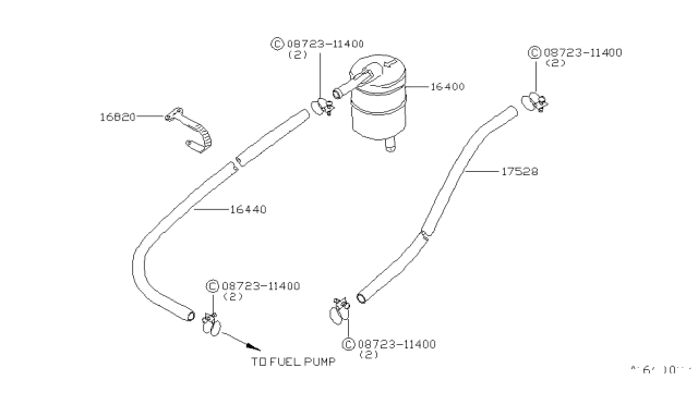 1982 Nissan Datsun 310 Fuel Strainer & Fuel Hose Diagram 2