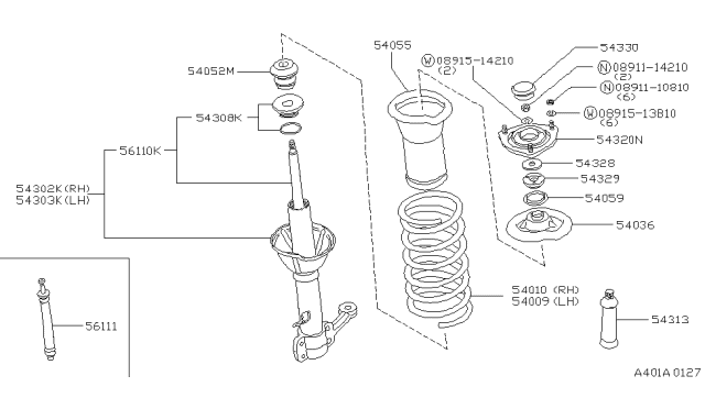 1982 Nissan Datsun 310 Spring Front Coil Diagram for 54010-M8572