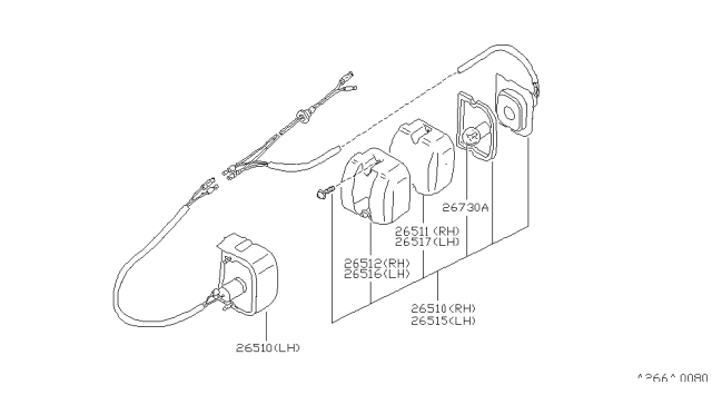 1979 Nissan Datsun 310 Cover Licence L Diagram for 26516-M6600