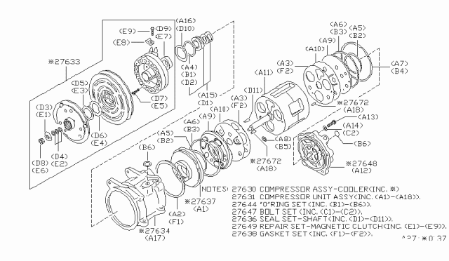 1979 Nissan Datsun 310 Bolt Set Diagram for 27637-M6600