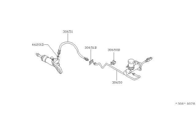 1980 Nissan Datsun 310 Hose-Brake Diagram for 46201-89917