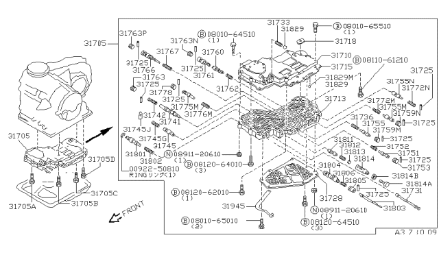 1982 Nissan Datsun 310 Plate Separator Diagram for 31715-01X11