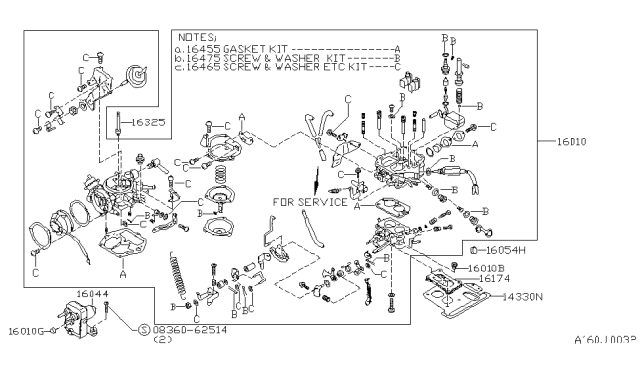 1980 Nissan Datsun 310 CARBURETOR Diagram for 16010-M6600