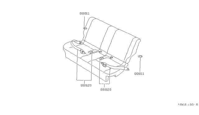 1982 Nissan Datsun 310 Front Seat Belt Diagram 3