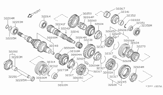 1981 Nissan Datsun 310 Gear Reverse Diagram for 32280-M3000