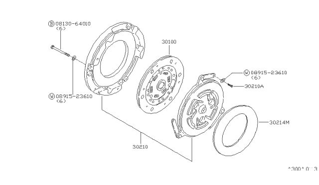 1979 Nissan Datsun 310 Clutch Cover Diagram for 30206-M0810