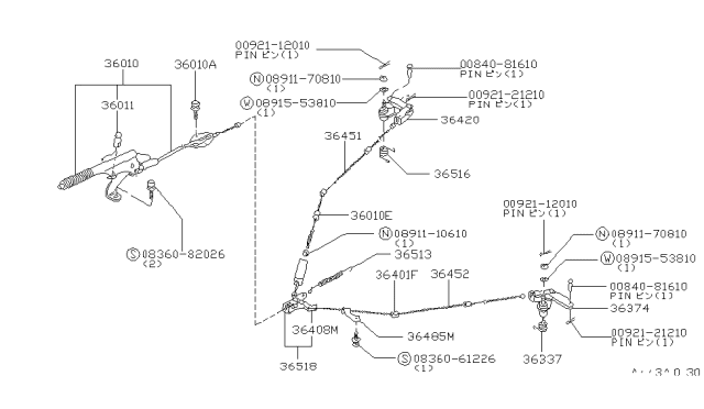 1981 Nissan Datsun 310 COTTER Pin Diagram for 00921-12010