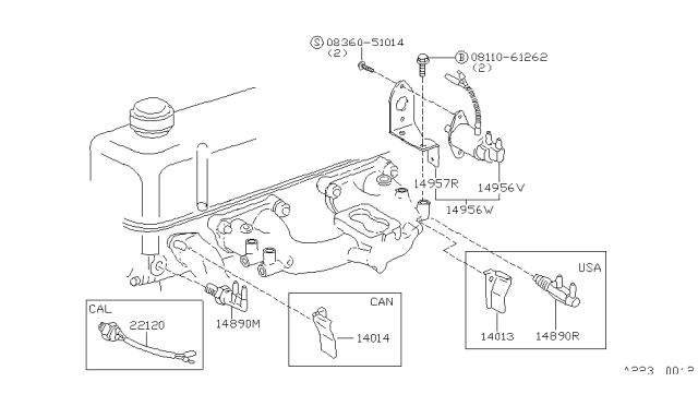 1979 Nissan Datsun 310 Engine Control Vacuum Piping Diagram 1