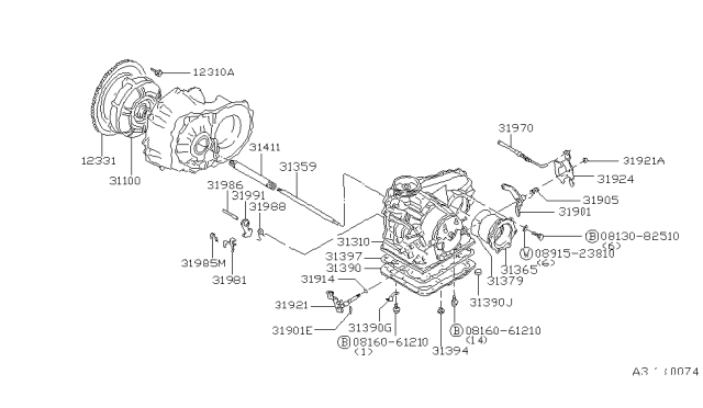 1981 Nissan Datsun 310 Torque Converter,Housing & Case Diagram