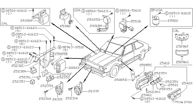 1981 Nissan Datsun 310 Cover Fuse Block Diagram for 25415-M6660