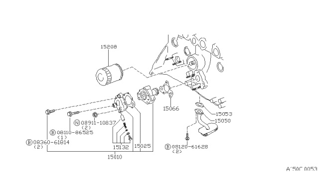 1979 Nissan Datsun 310 Lubricating System Diagram 3